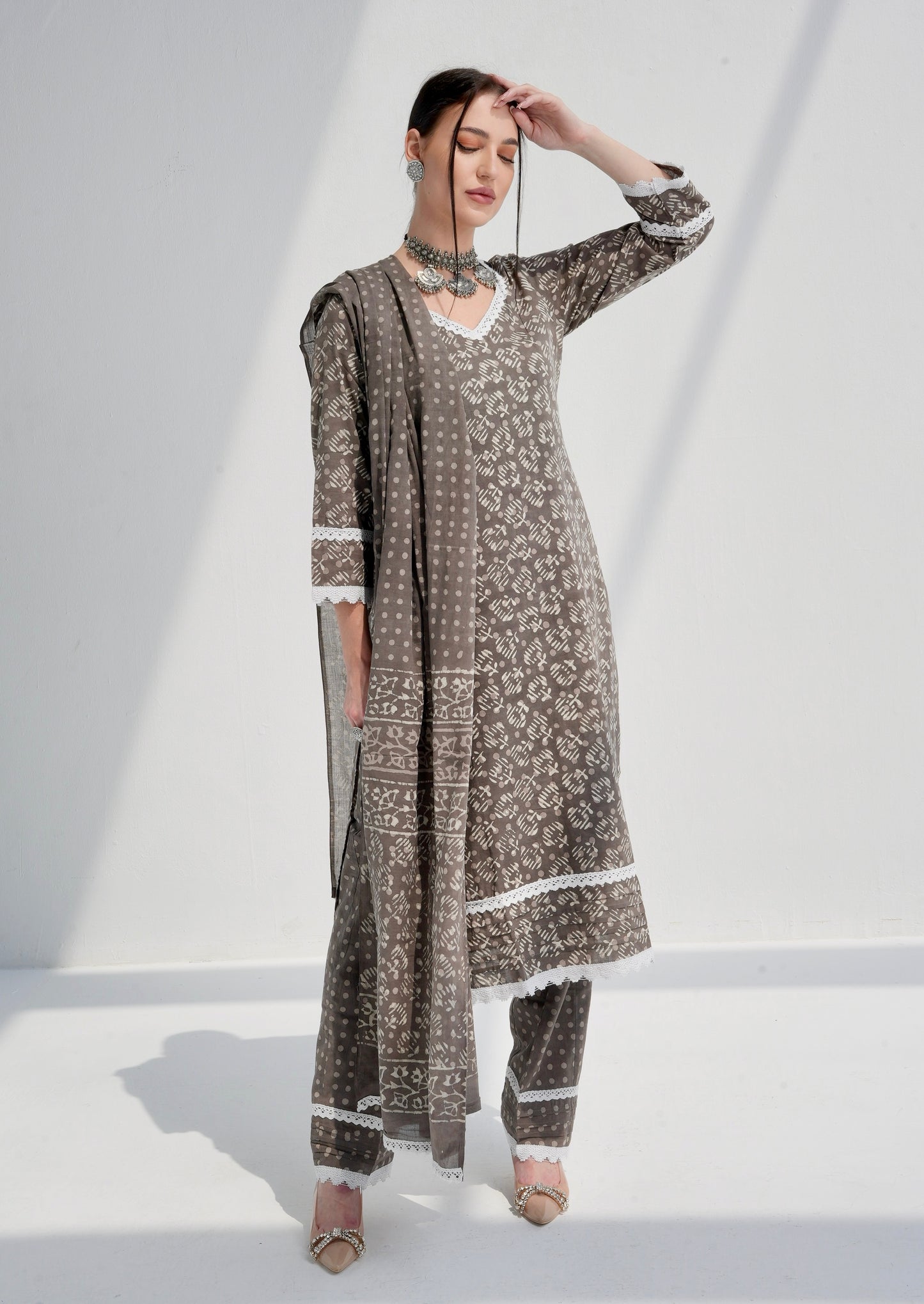 Khaki Kurta Set