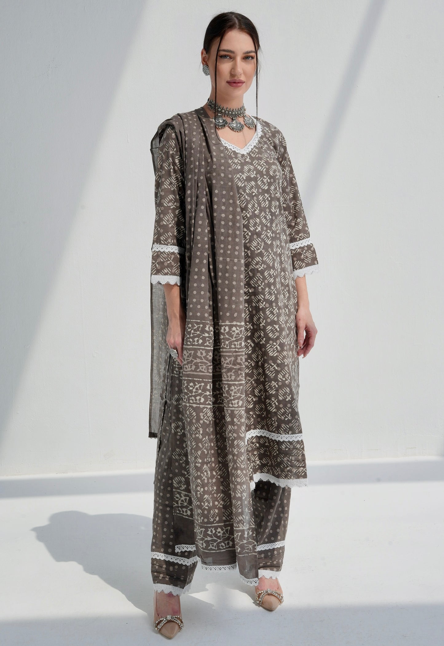 Khaki Kurta Set
