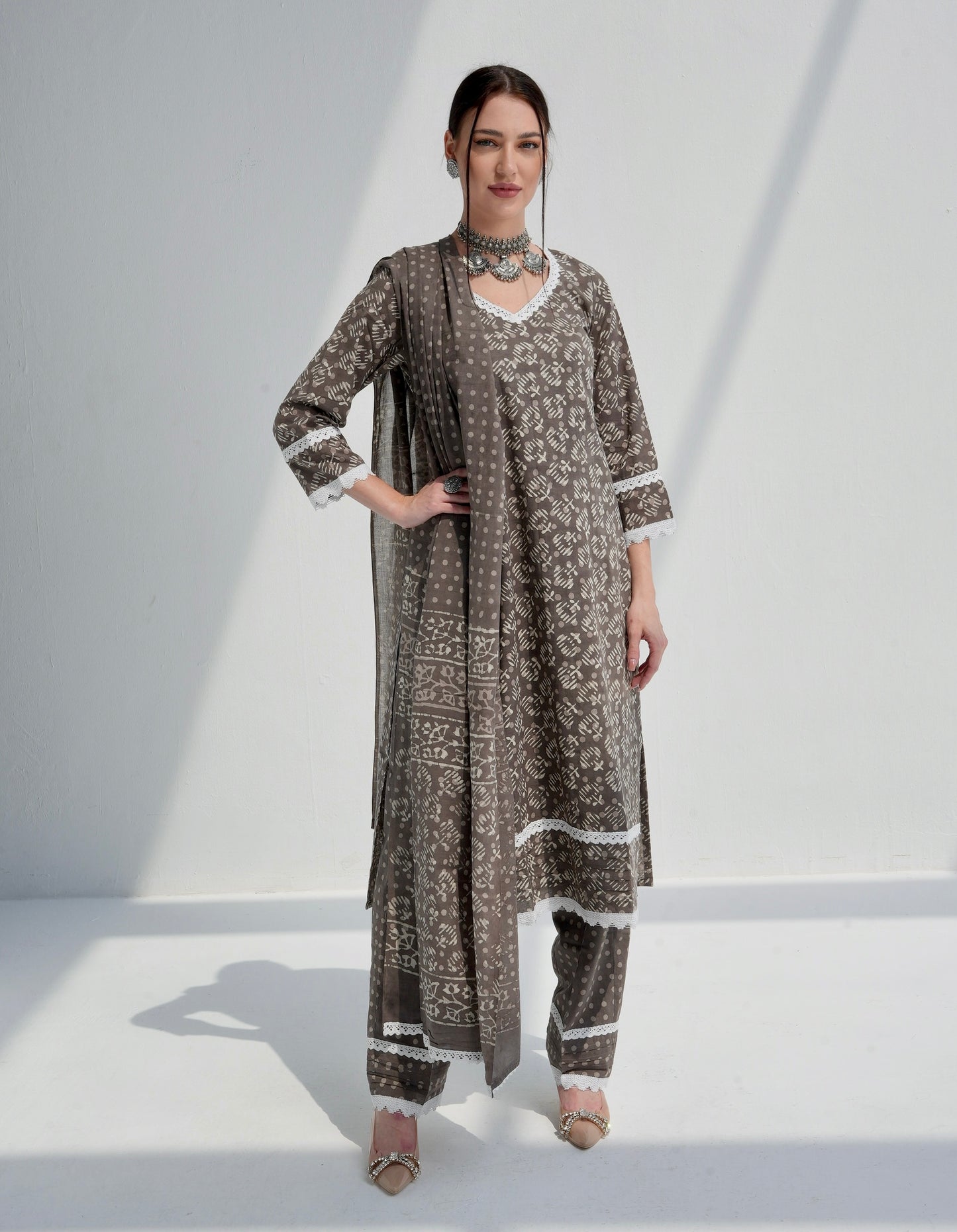Khaki Kurta Set