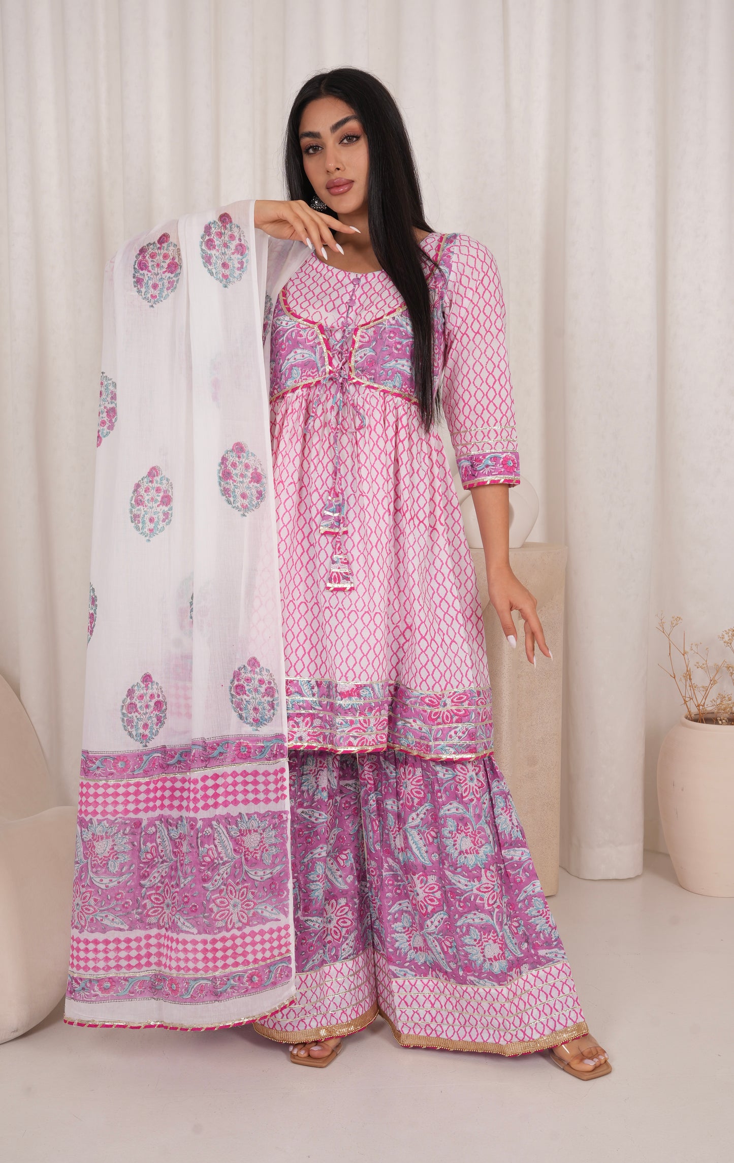 Pink Choli Gharara