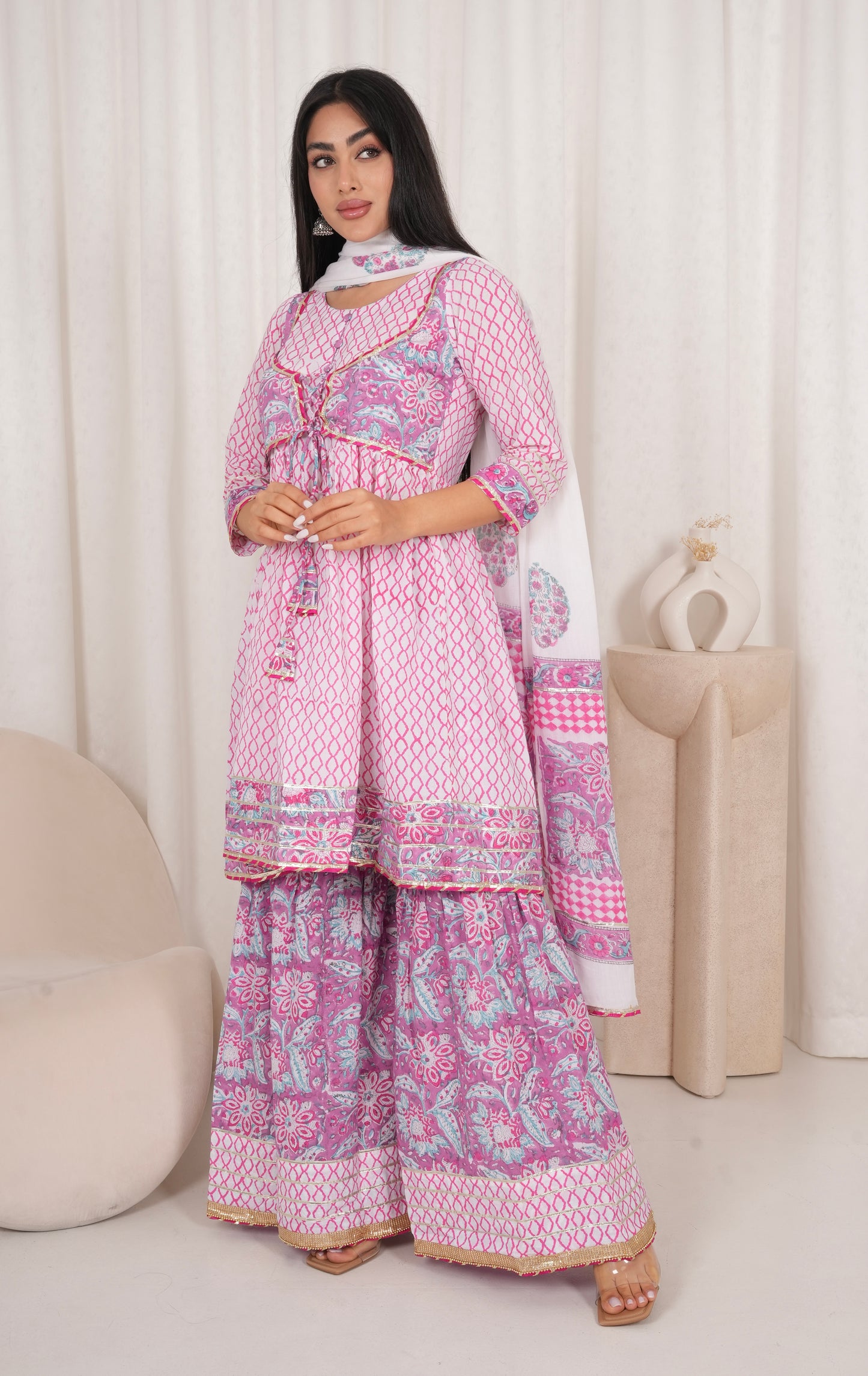 Pink Choli Gharara